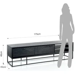 Viadurini Living Tv-Möbel-TV-Ständer mit 2 Türen und einem offenen Fach mit Ablage – Platin
