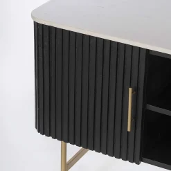 Viadurini Living Tv-Möbel-TV-Ständer mit Marmorplatte und Mangoholzrahmen - Fisherman