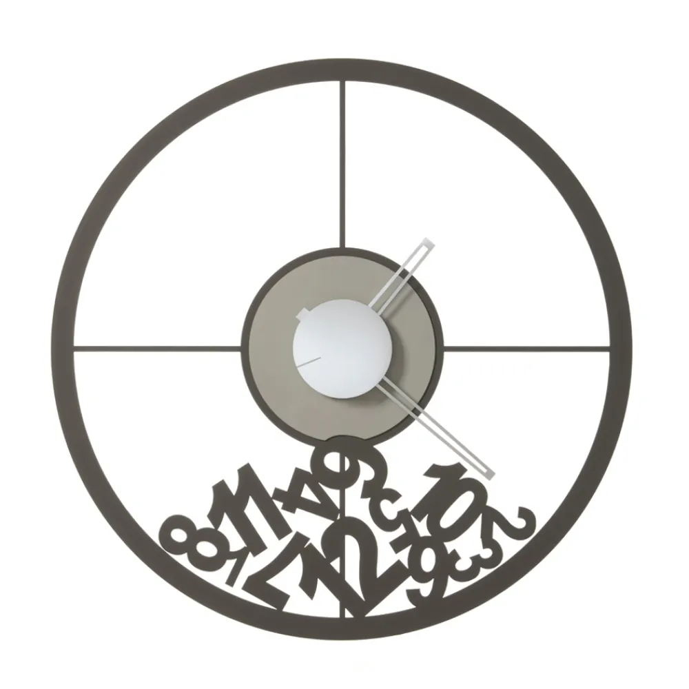 Viadurini Time Design Wanduhren-Uhr aus Eisen mit gefallenen Zahlen, hergestellt in Italien – Widder