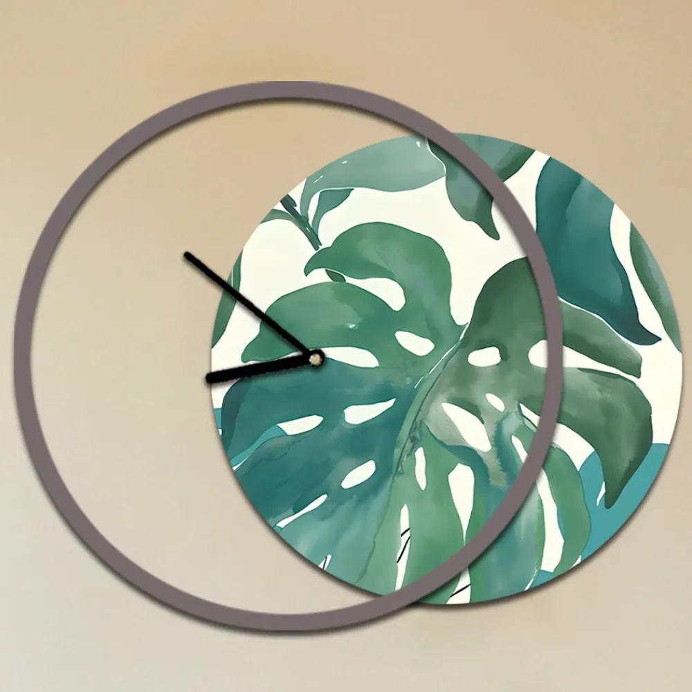 Viadurini Decor Wanduhren-Uhr mit hölzerner und bedruckter Platte, hergestellt in Italien – Malawi