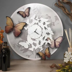 Viadurini Time Design Wanduhren-Uhr mit Schmetterlingsdekoration in verschiedenen Ausführungen, hergestellt in Italien – Manschettenknöpfe