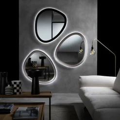 Viadurini Bathroom Badspiegel-Unregelmäßig geformter Spiegel mit Hintergrundbeleuchtung, hergestellt in Italien - Ride