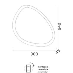 Viadurini Bathroom Badspiegel-Unregelmäßig geformter Spiegel mit Hintergrundbeleuchtung, hergestellt in Italien - Ride