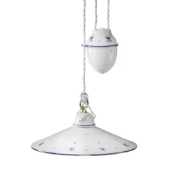 Ferroluce Pendelleuchten Vintage-Ups and Down Pendelleuchte aus dekorierter Keramik 2 Größen - Asti