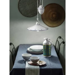 Ferroluce Pendelleuchten Vintage-Ups and Down Pendelleuchte aus dekorierter Keramik 2 Größen - Asti