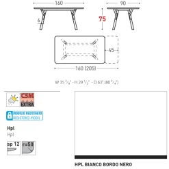 Varaschin Ausziehbare Gartentische-Link moderner ausziehbarer Gartentisch, H 75 cm