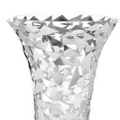 Viadurini Decor Deko Vasen-Vase aus Glas und silbernem Metall mit luxuriöser geometrischer Dekoration - Chirico
