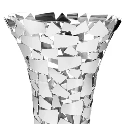 Viadurini Decor Deko Vasen-Vase aus Glas und silbernem Metall mit luxuriöser geometrischer Dekoration - Chirico