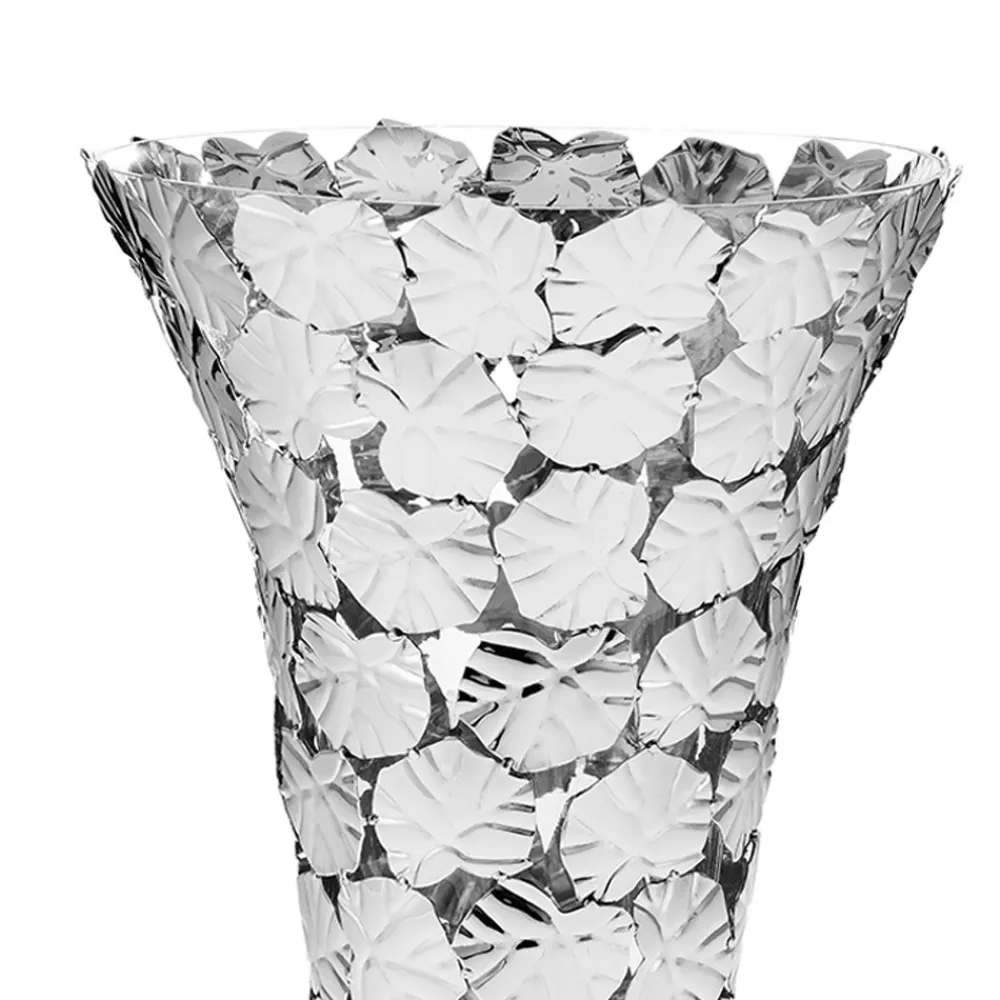 Viadurini Decor Deko Vasen-Vase aus Glas und silbernem Metall mit luxuriöser geometrischer Dekoration - Chirico