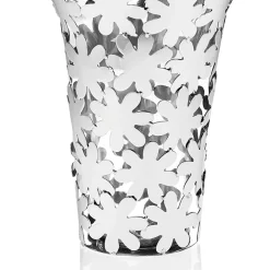 Viadurini Decor Deko Vasen-Vase aus Glas und silbernem Metall mit luxuriöser Blumendekoration - Terraceo