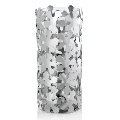 Viadurini Decor Deko Vasen-Vase aus silbernem Metall und Glas Elegantes zylindrisches Design mit Blumen - Megghy