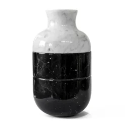 Viadurini Decor Deko Vasen-Vase aus weißem Carrara-Marmor und schwarzem Marquinia-Luxus-Design - Calar