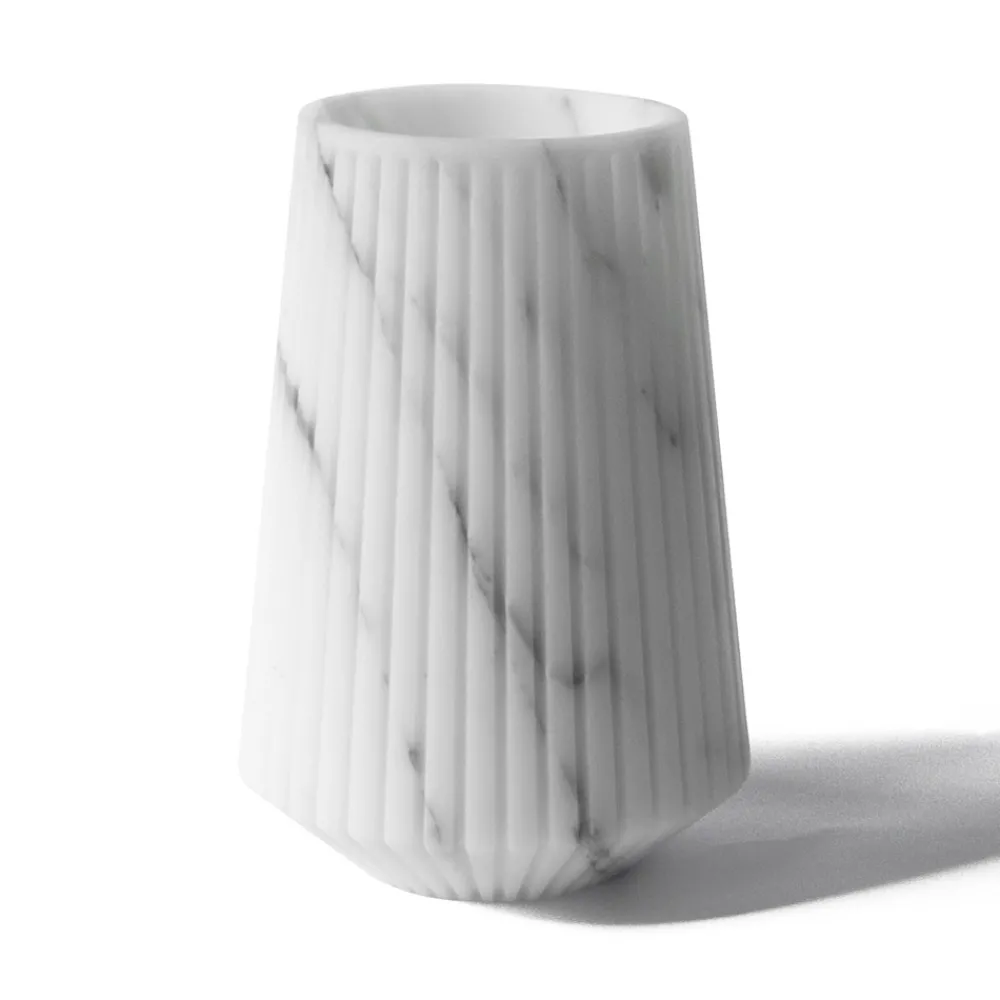 Viadurini Decor Deko Vasen-Vase aus weißem Carrara-Marmor oder schwarzem Portoro-Streifen-Design - Kairo