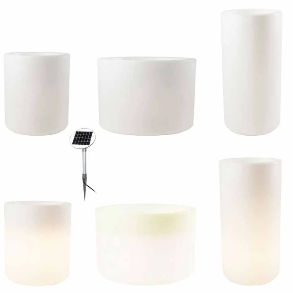 Viadurini Lighting Lichtmöbel-Vase mit Solarbeleuchtung oder LED-Design für drinnen oder draußen - Cilindrostar