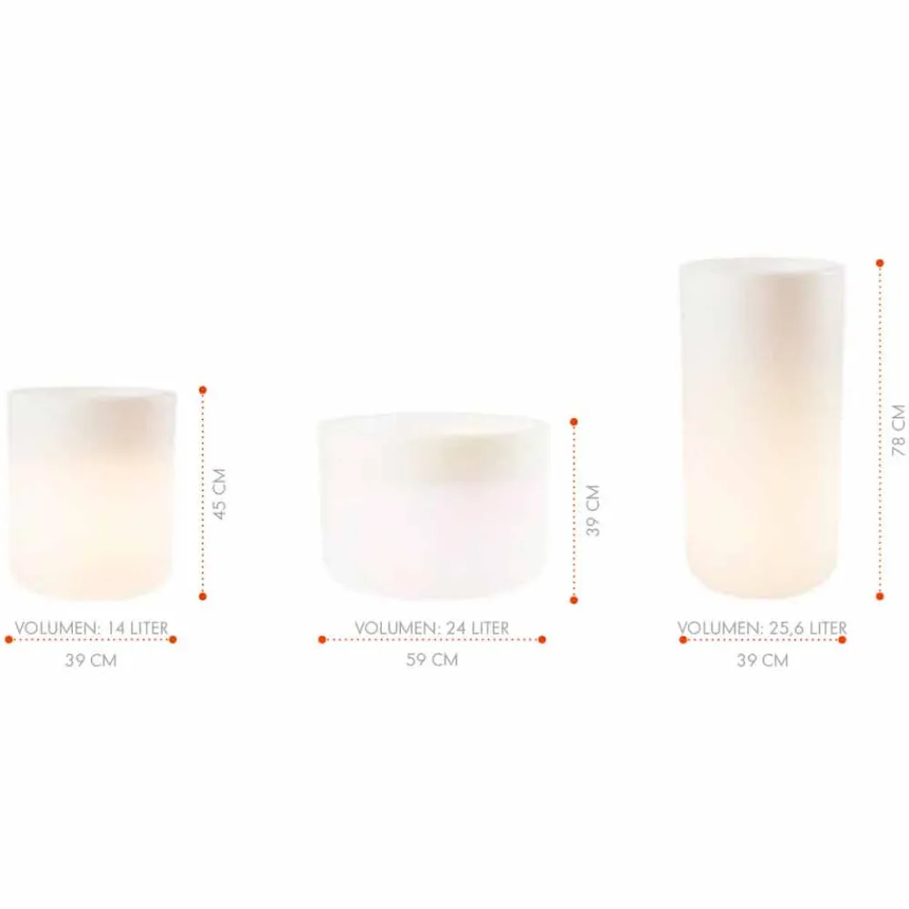 Viadurini Lighting Lichtmöbel-Vase mit Solarbeleuchtung oder LED-Design für drinnen oder draußen - Cilindrostar