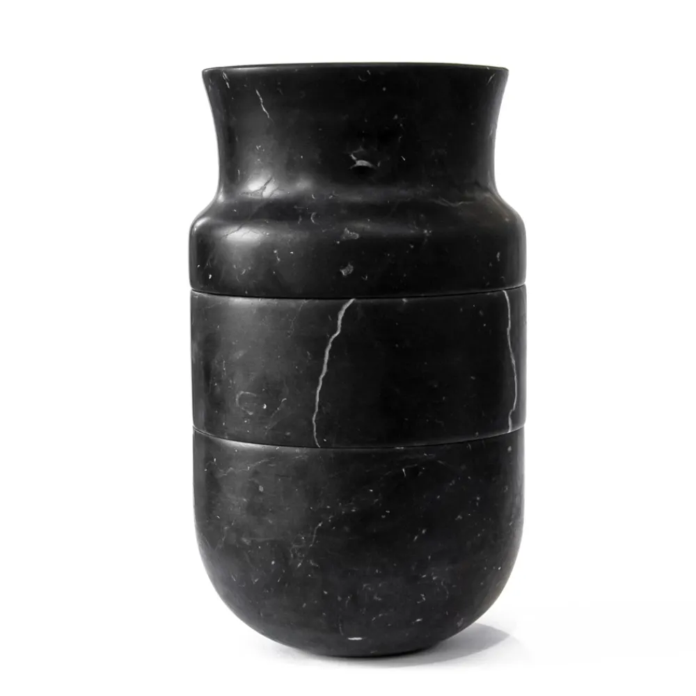 Viadurini Decor Deko Vasen-Vasendekor aus weißem Carrara-Marmor und schwarzem Marquinia-Design - Calar