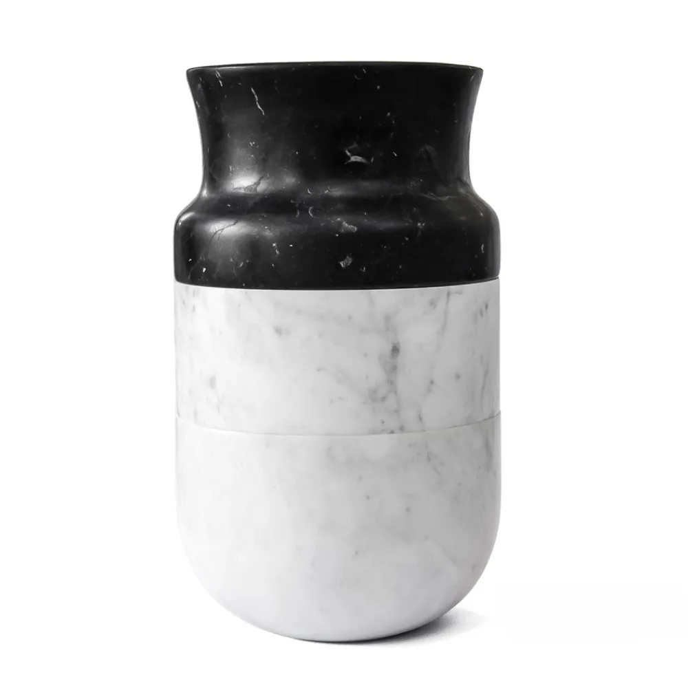 Viadurini Decor Deko Vasen-Vasendekor aus weißem Carrara-Marmor und schwarzem Marquinia-Design - Calar