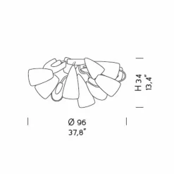 Viadurini Lighting Moderne Deckenleuchten-Venezianische Deckenlampe aus Glas und Metall, handgefertigt in Italien - Diamonique