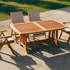 Viadurini in the Garden Gartentische Aus Teakholz|Ausziehbare Gartentische-Verlängerbarer Gartentisch in Teak Amalfi