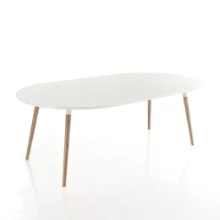 Viadurini Living Ausziehbare Esstische-Verlängerbarer Holztisch mit matt weißer Tischplatte Ian