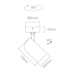 Viadurini Lighting Moderne Deckenleuchten-Verstellbare Deckenleuchte aus weißem Aluminium, 4 Stück - Lazzaro