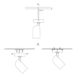Viadurini Lighting Moderne Deckenleuchten-Verstellbare Deckenleuchte aus weißem Aluminium, 4 Stück - Lazzaro