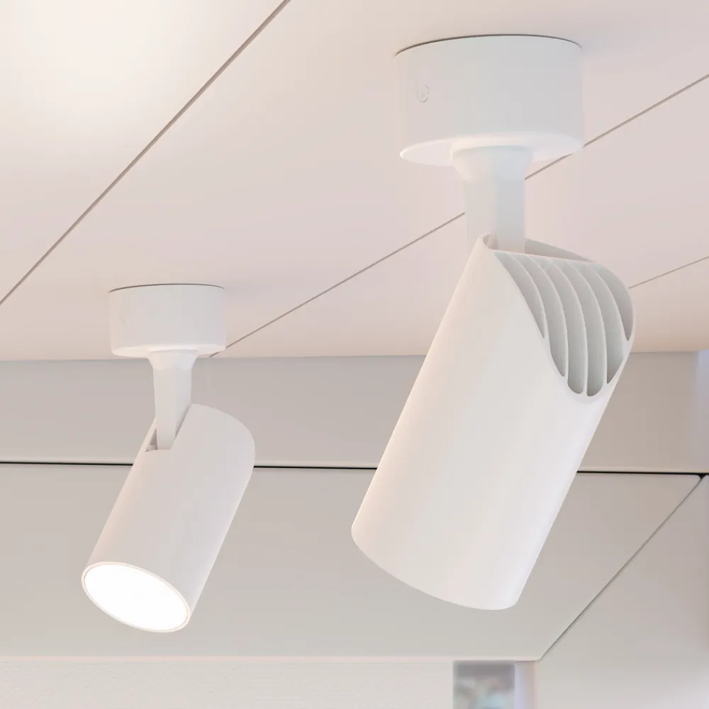 Viadurini Lighting Moderne Deckenleuchten-Verstellbare Spotlight Deckenleuchte aus weißem oder schwarzem Aluminium 4 Stück - Lazzaro