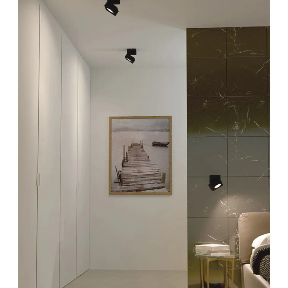 Viadurini Lighting Moderne Wandleuchten-Verstellbare 14W LED-Wandleuchte aus weißem oder schwarzem Aluminium - Vernon