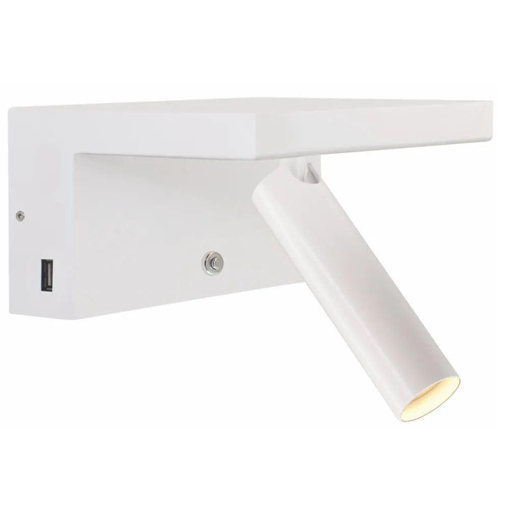 Viadurini Lighting Moderne Wandleuchten-Verstellbarer LED-Wandstrahler aus Aluminium mit USB-Anschlüssen - Alena