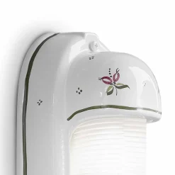 Ferroluce Garten-Wandlampen-Vertikale Außenwandleuchte aus handgemalten Blumen aus Keramik - Brindisi