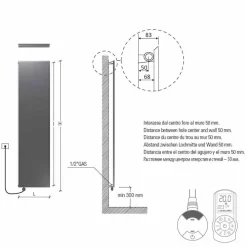 Viadurini Radiators Heizkörper Elektrisch-Vertikale elektrische Strahlungsplatte in Edelstahl Reflex Design 1000 W - Eis