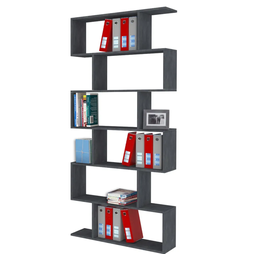 Viadurini Design Moderne Design Bücherregale-Vertikales Design-Wand-Bücherregal Wohnzimmer aus Holz 3 Ausführungen - Minetta