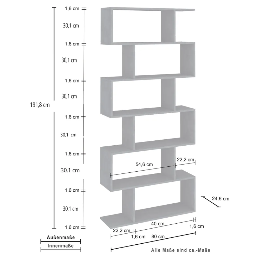 Viadurini Design Moderne Design Bücherregale-Vertikales Design-Wand-Bücherregal Wohnzimmer aus Holz 3 Ausführungen - Minetta