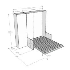 Viadurini Night Design Klappbett-Vertikales französisches Klappbett mit Sofa und Säule - Magiccompare