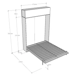 Viadurini Night Design Klappbett-Vertikales Klappbett für Doppelbett mit Wandeinheit - Magiccompare