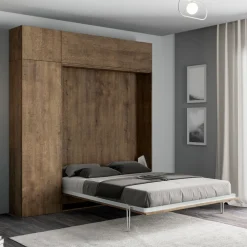 Viadurini Night Design Klappbett-Vertikales Klappbett für Doppelbett mit Wandeinheit und Säule - Magiccompare