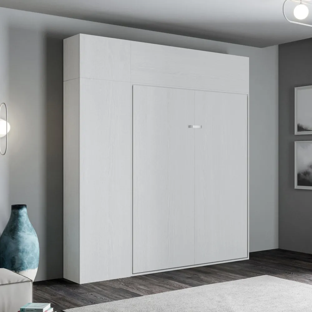 Viadurini Night Design Klappbett-Vertikales Klappbett mit Oberschrank und Säule - Magiccompare