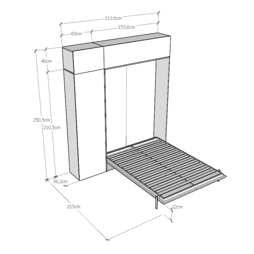 Viadurini Night Design Klappbett-Vertikales Klappbett mit Oberschrank und Säule - Magiccompare