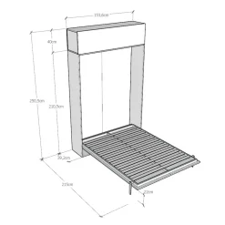 Viadurini Night Design Klappbett-Vertikales Klappbett mit Wandelement - Magiccompare
