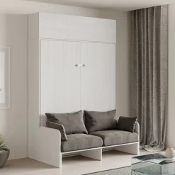 Viadurini Night Design Klappbett-Vertikales Klappdoppelbett mit Sofa und Wandeinheit - Magiccompare