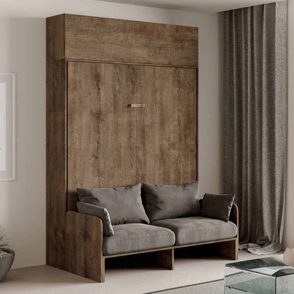 Viadurini Night Design Klappbett-Vertikales Klappdoppelbett mit Sofa und Wandeinheit - Magiccompare