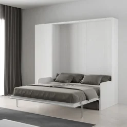 Viadurini Night Design Klappbett-Vertikales Klappdoppelbett mit Sofa und Säule - Magiccompare