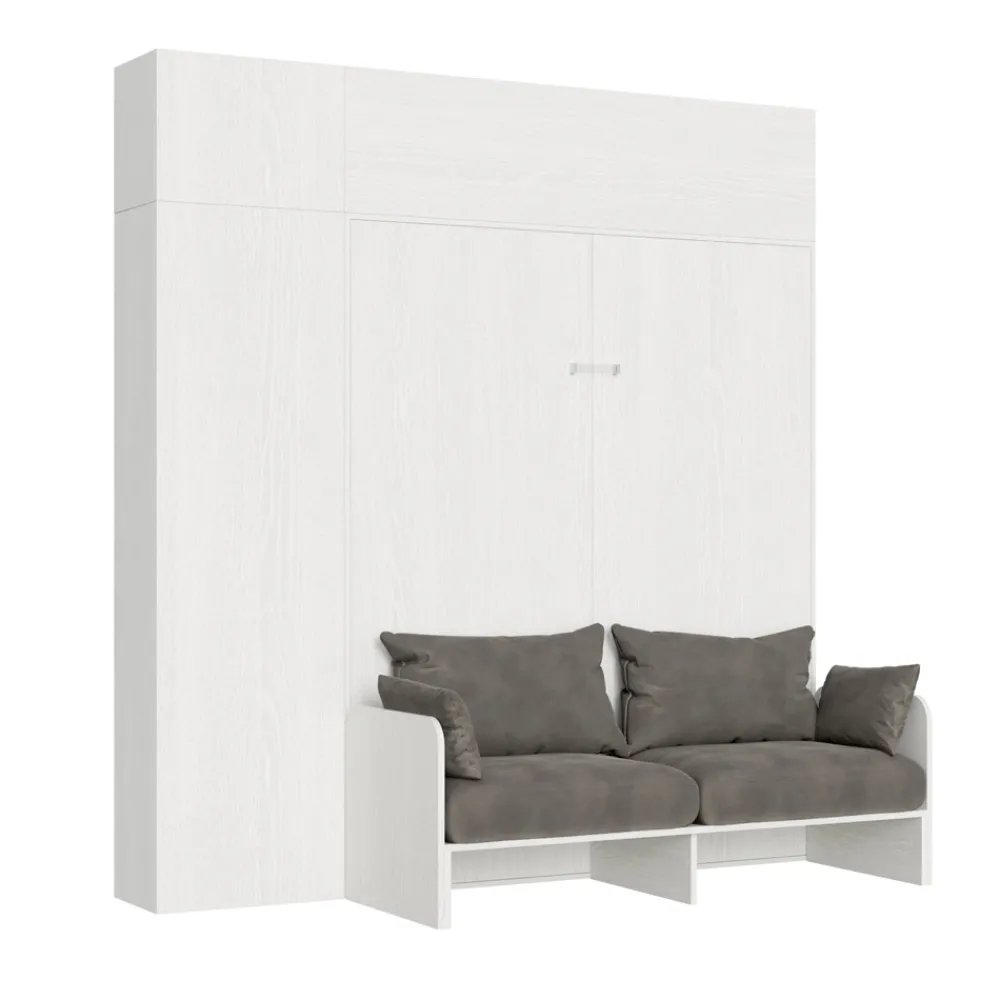 Viadurini Night Design Klappbett-Vertikales Schrankbett mit Sofa, Wandeinheit und Säule - Magiccompare