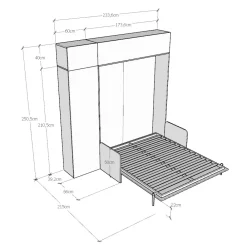 Viadurini Night Design Klappbett-Vertikales Schrankbett mit Sofa, Wandeinheit und Säule - Magiccompare