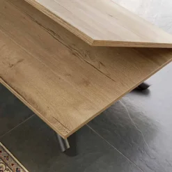 Viadurini Living Tisch Höhenverstellbar-Verwandelbarer Couchtisch mit Holzplatte und Metallgestell Made in Italy - Peach