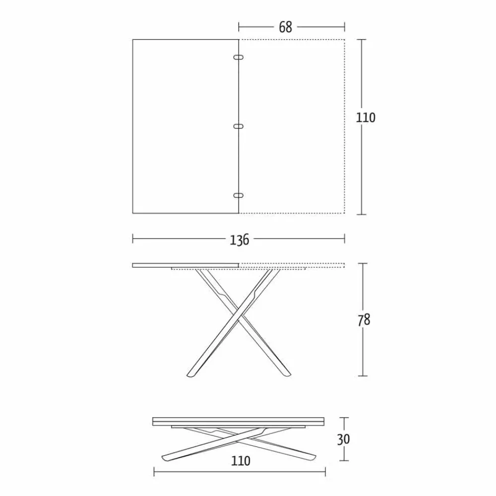 Viadurini Living Tisch Höhenverstellbar-Verwandelbarer Couchtisch mit Holzplatte und Metallgestell Made in Italy - Peach
