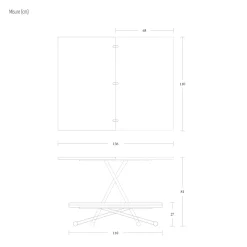 Viadurini Living Tisch Höhenverstellbar-Verwandelbarer Couchtisch aus Metall und Holz Made in Italy - Veneris