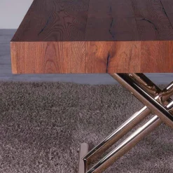 Viadurini Living Tisch Höhenverstellbar-Verwandelnder Couchtisch aus Holz und Metall Made in Italy - Patroclo