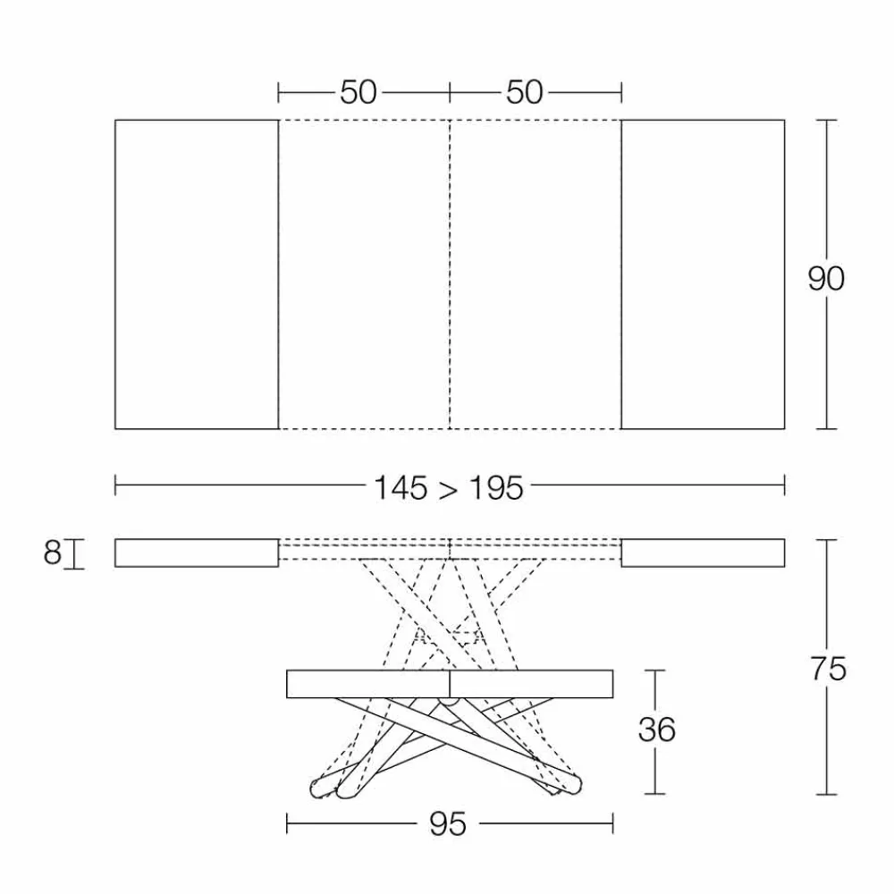 Viadurini Living Tisch Höhenverstellbar-Verwandelnder Couchtisch des Designs in Holz Made in Italy - Vincenzo