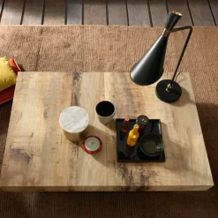 Viadurini Living Tisch Höhenverstellbar-Verwandelnder Couchtisch aus Holz und Schwarzmetall Made in Italy - Niverio